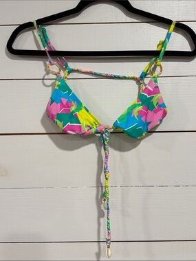 Blackbough Neon Multi-Color Triangle Bikini Top - Shell Charms